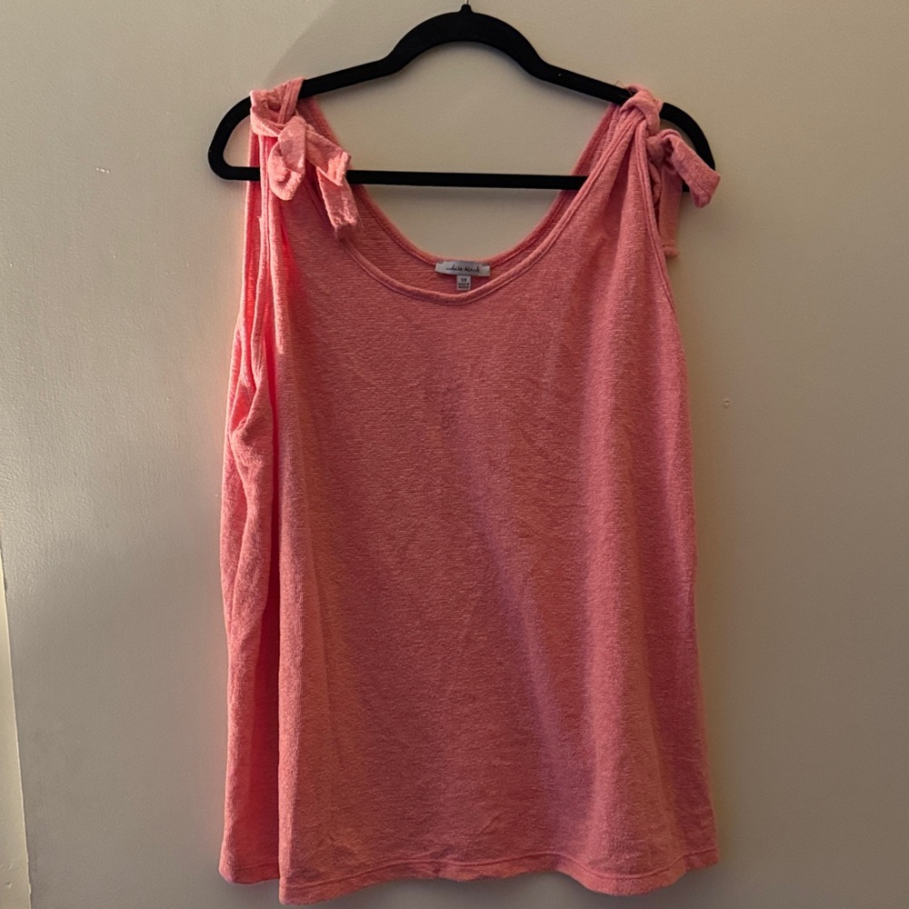 White Birch Coral Tank Top with Shoulder Bows